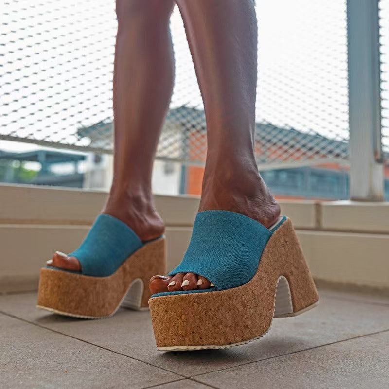 Margarita | Scarpe da ginnastica con plateau monocolore blu chiaro da donna