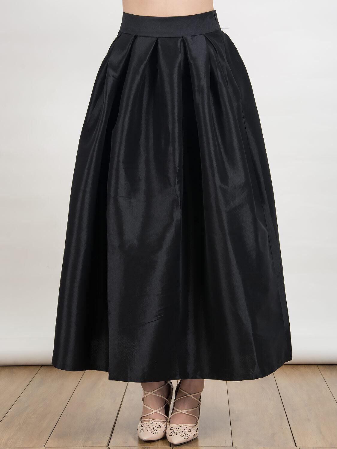 Ladies High-Waist Pleated Maxi Skirt Ivyshape
