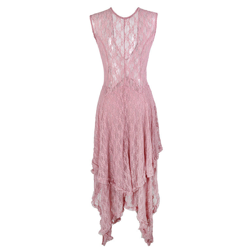 Ladies Elegant Lace Layered Midi Dress Ivyshape
