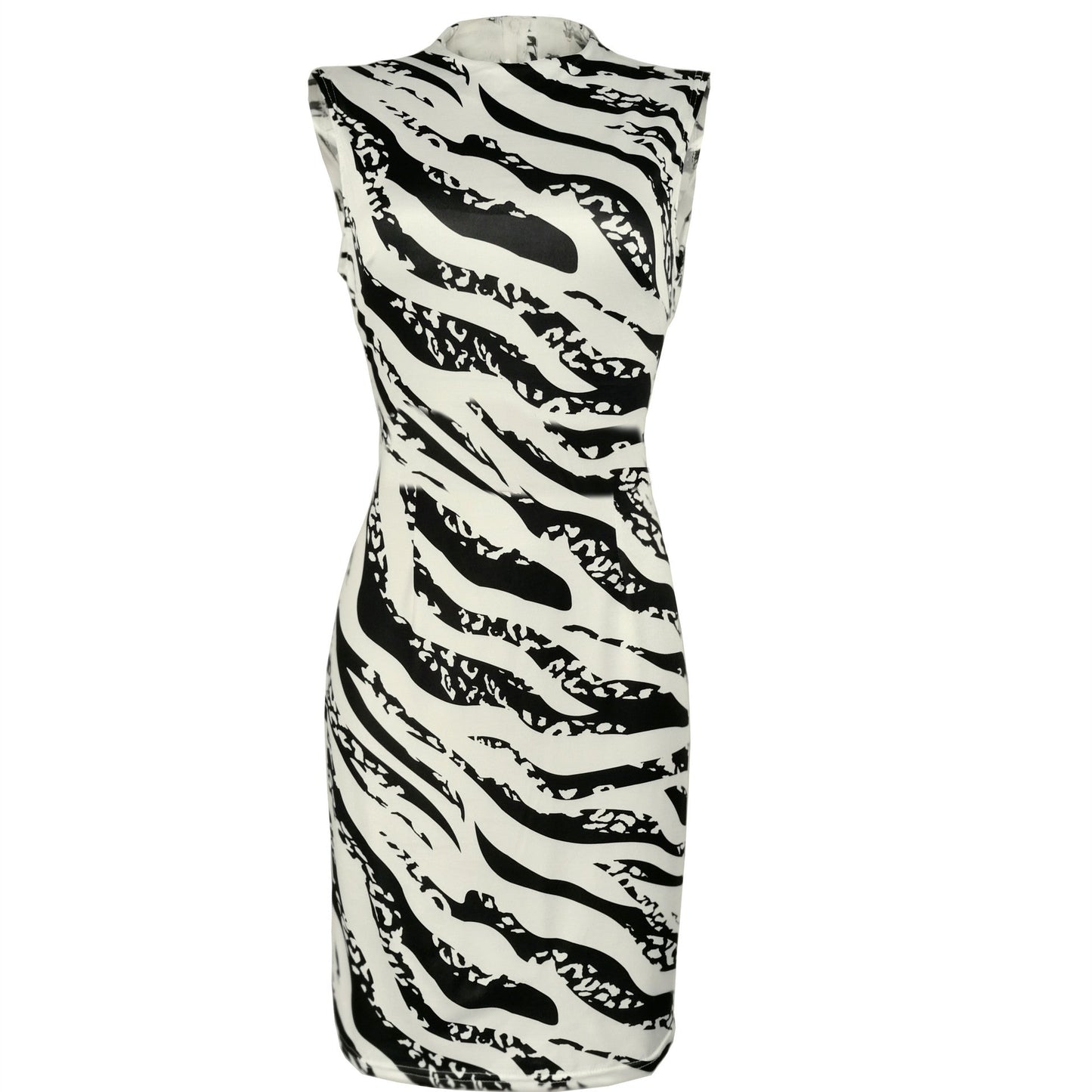 Women's High Neck Pattern Bodycon Dress Ivyshape