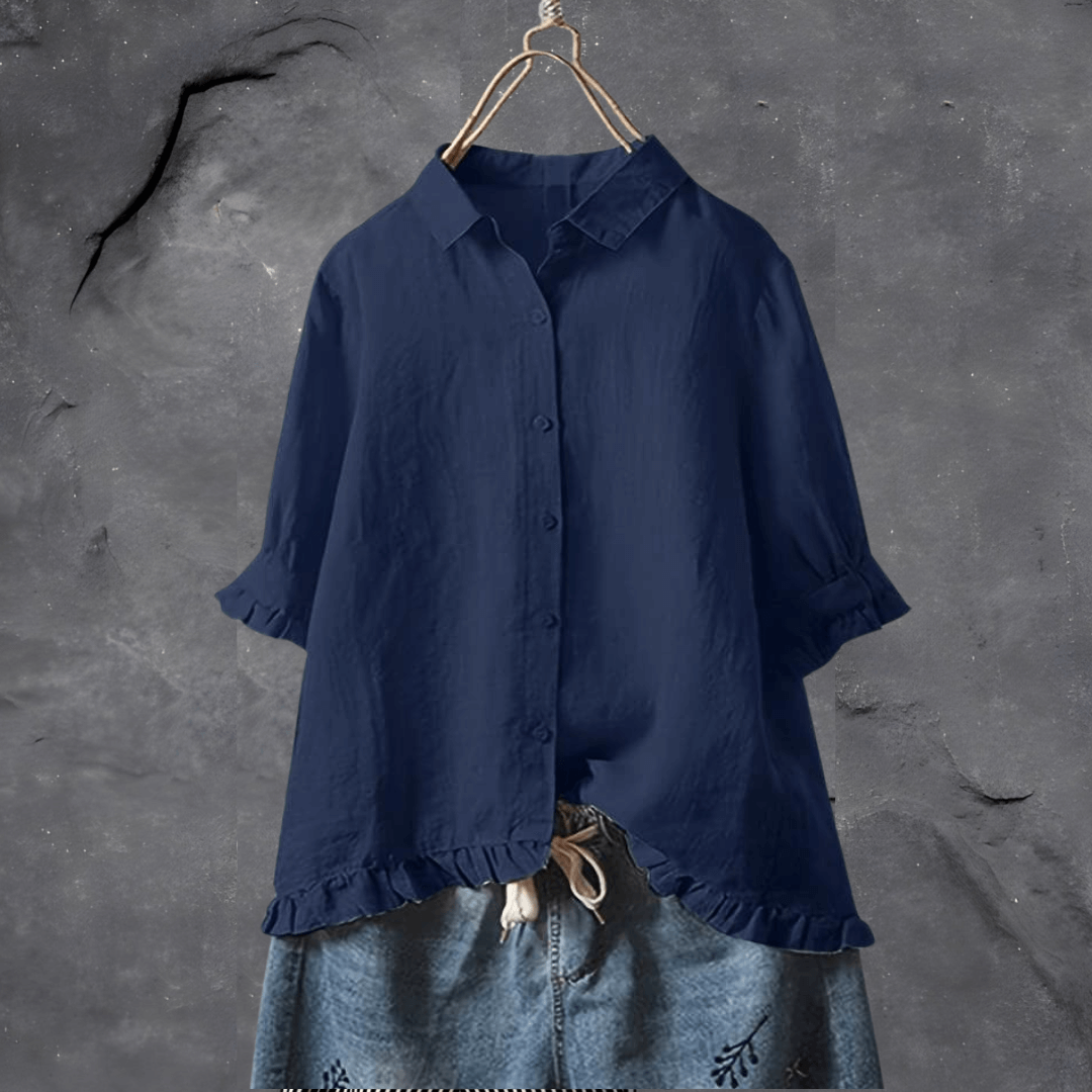 Ivyshape | Luxurious Linen Blouse