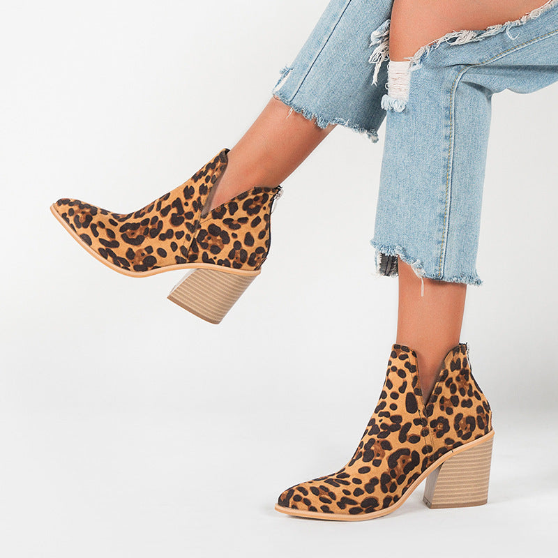 Valeria - Ankle boots with heels and animal print