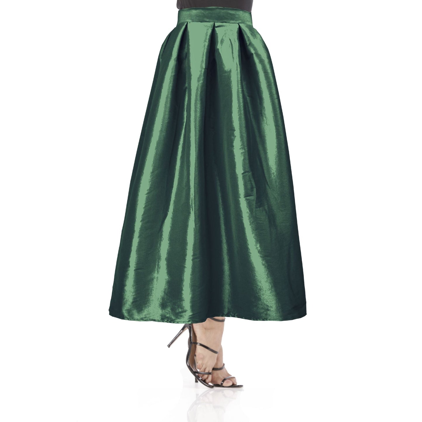 Ladies High-Waist Pleated Maxi Skirt Ivyshape