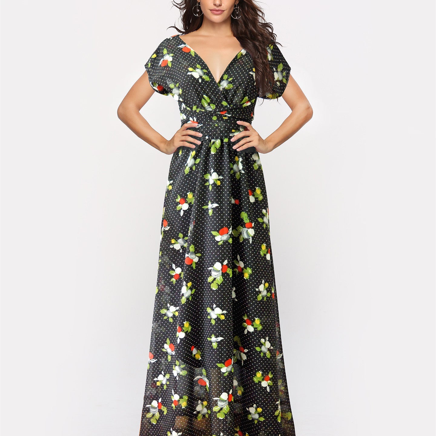 Women Flower Maxi Dress Ivyshape