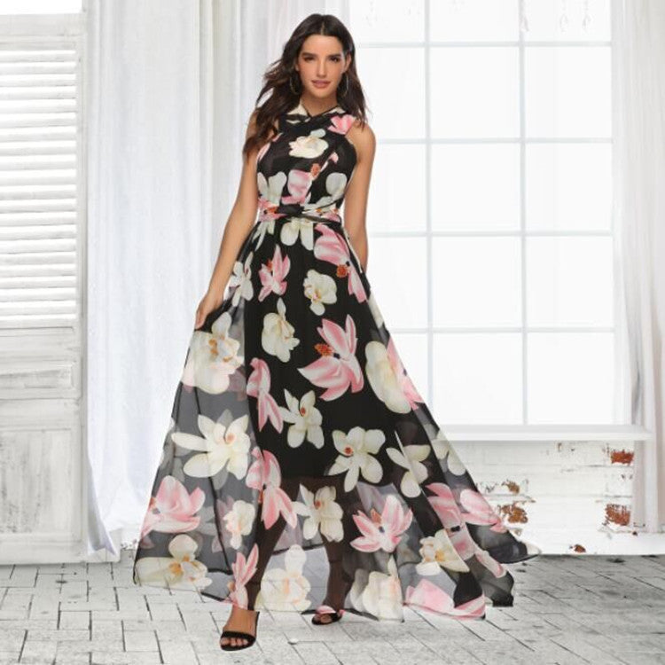Women Flower Maxi Dress Ivyshape