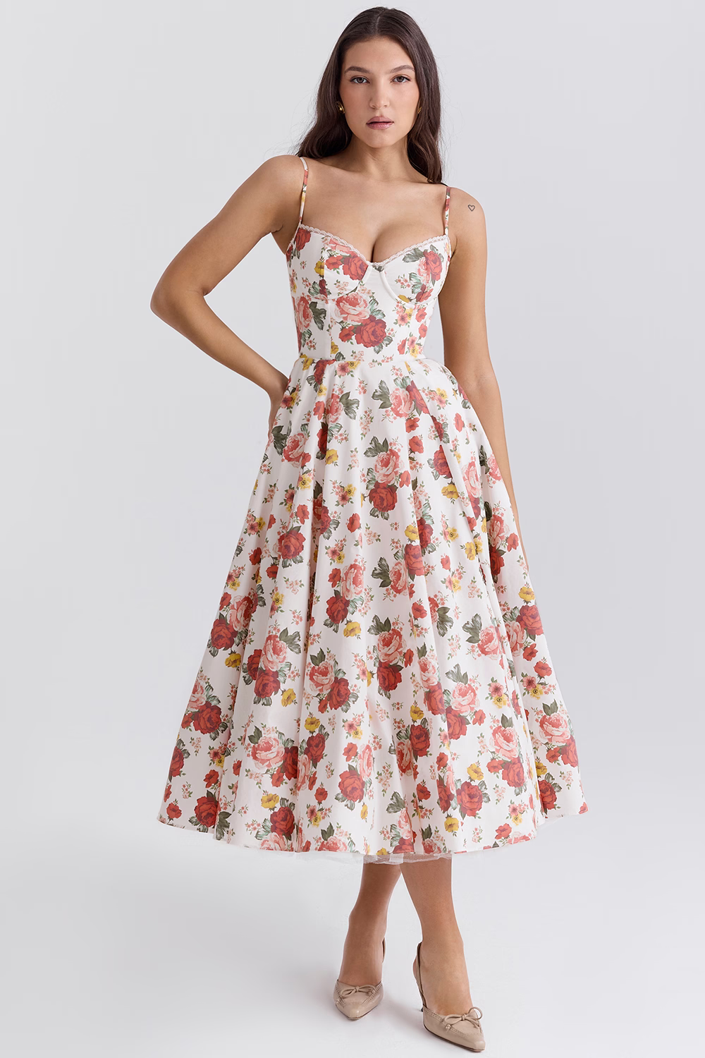 Celestia™ | Royal Satin Midi Dress