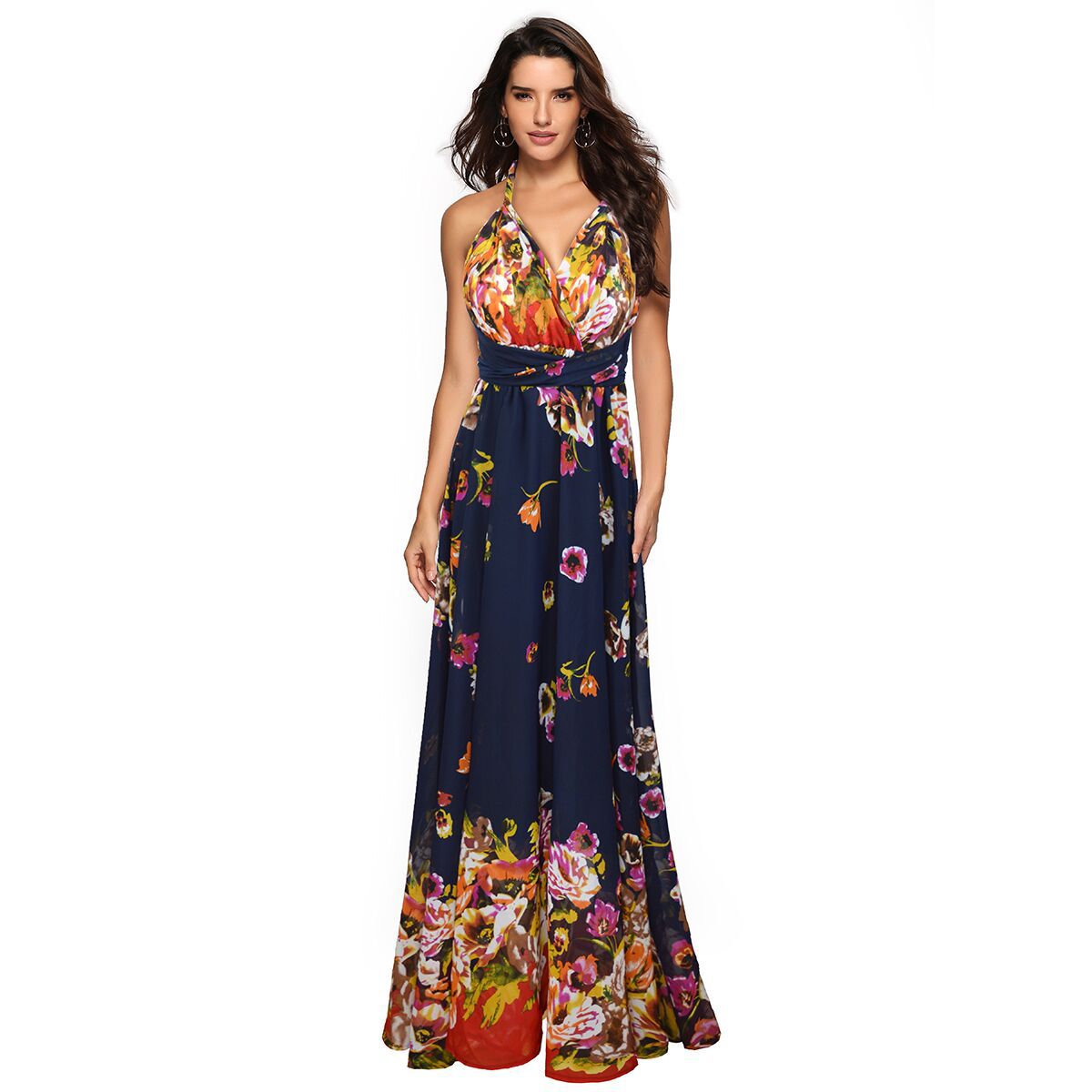 Women Flower Maxi Dress Ivyshape