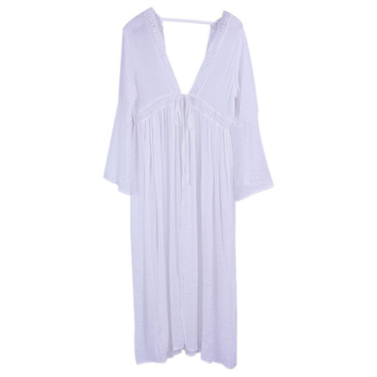 Women's Beach Cover-Up with Playful Sleeves and Airy Silhouette Ivyshape