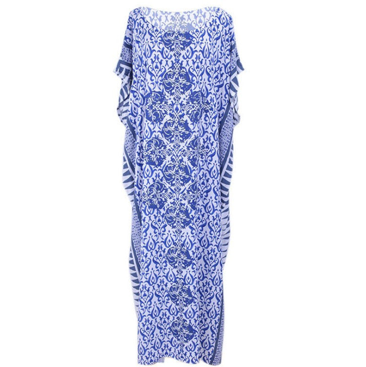 Women's Maxi Beach Dress with Stylish Floral Design and Airy Silhouette Ivyshape