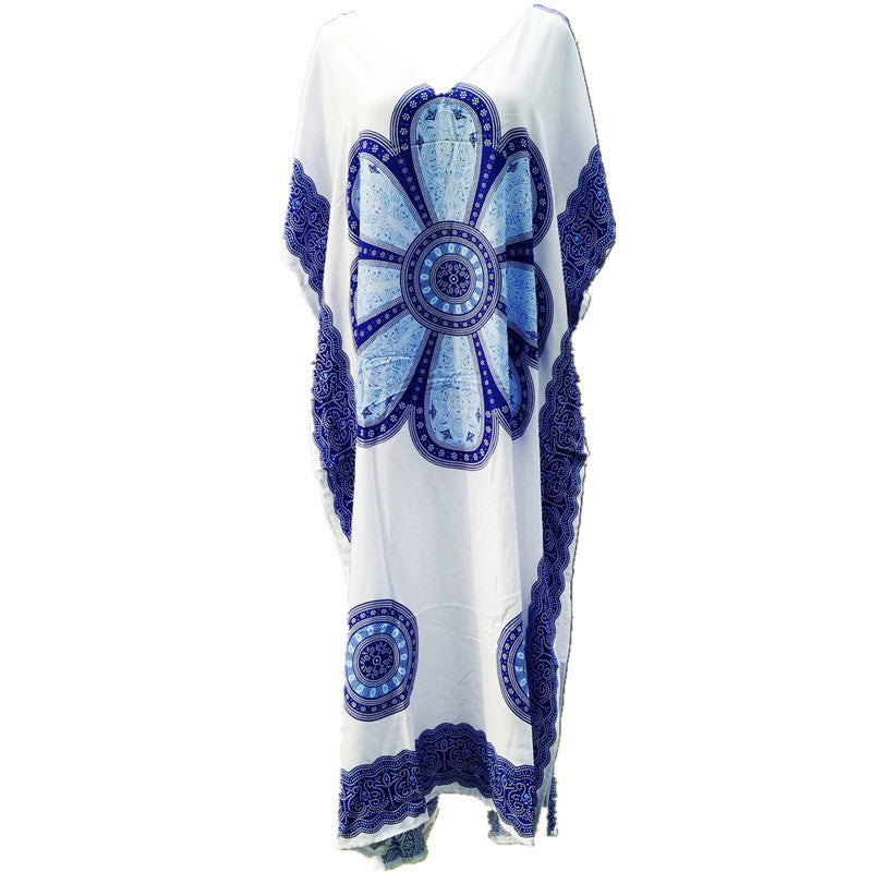 Women's Airy Beach Dress with Artistic Mandala Pattern Ivyshape