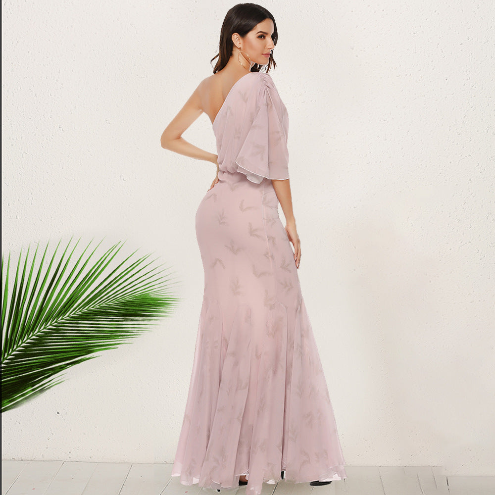 Women One-Shoulder Mermaid Evening Dress Ivyshape