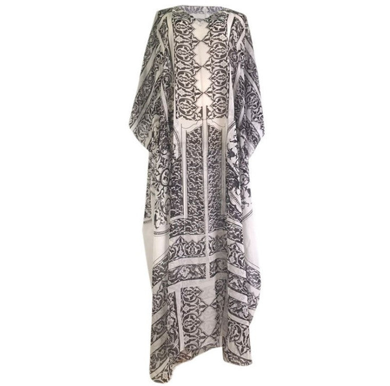 Women's beach bath towel with elegant pattern and wide cut Ivyshape