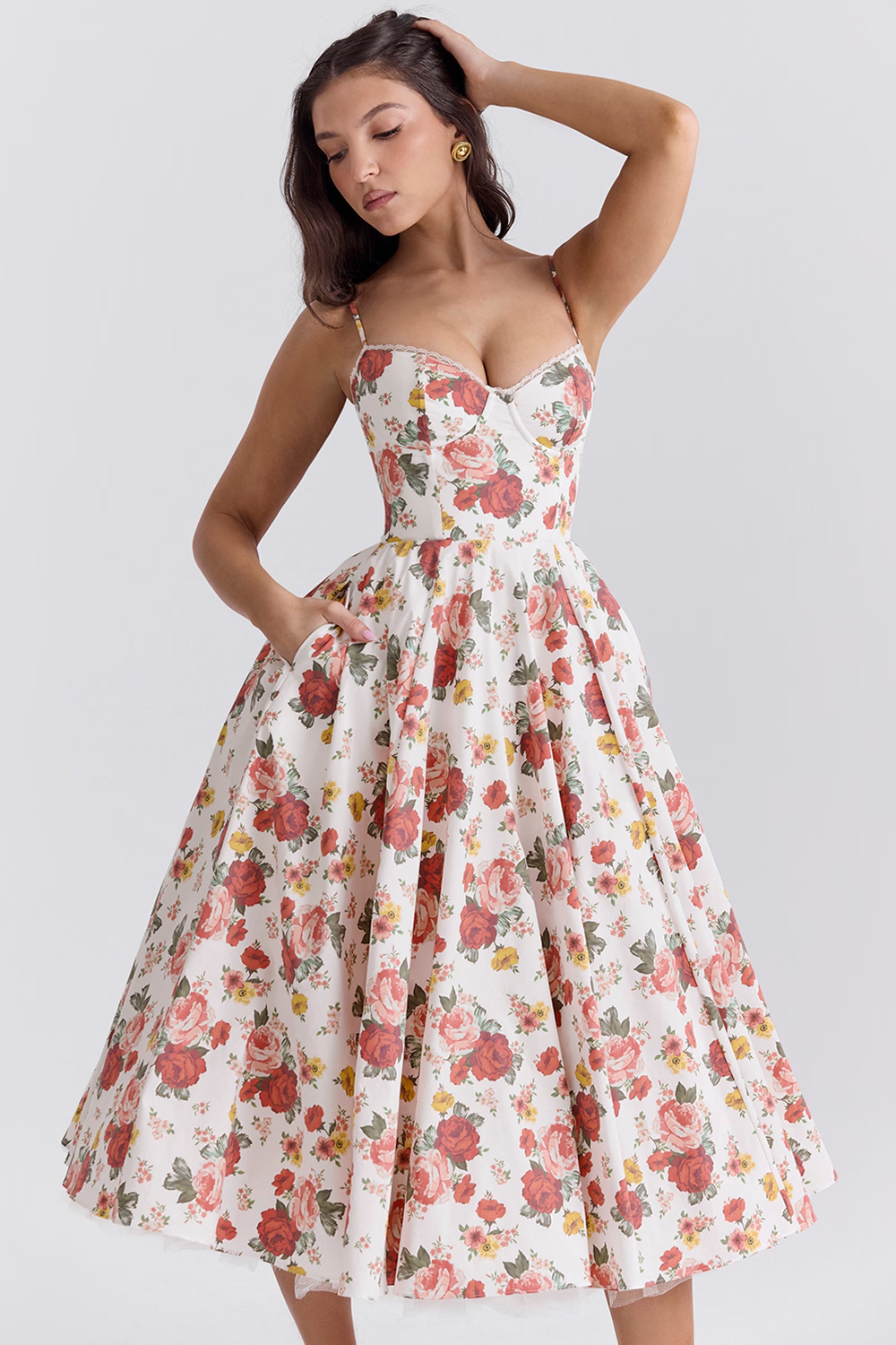 Celestia™ | Royal Satin Midi Dress