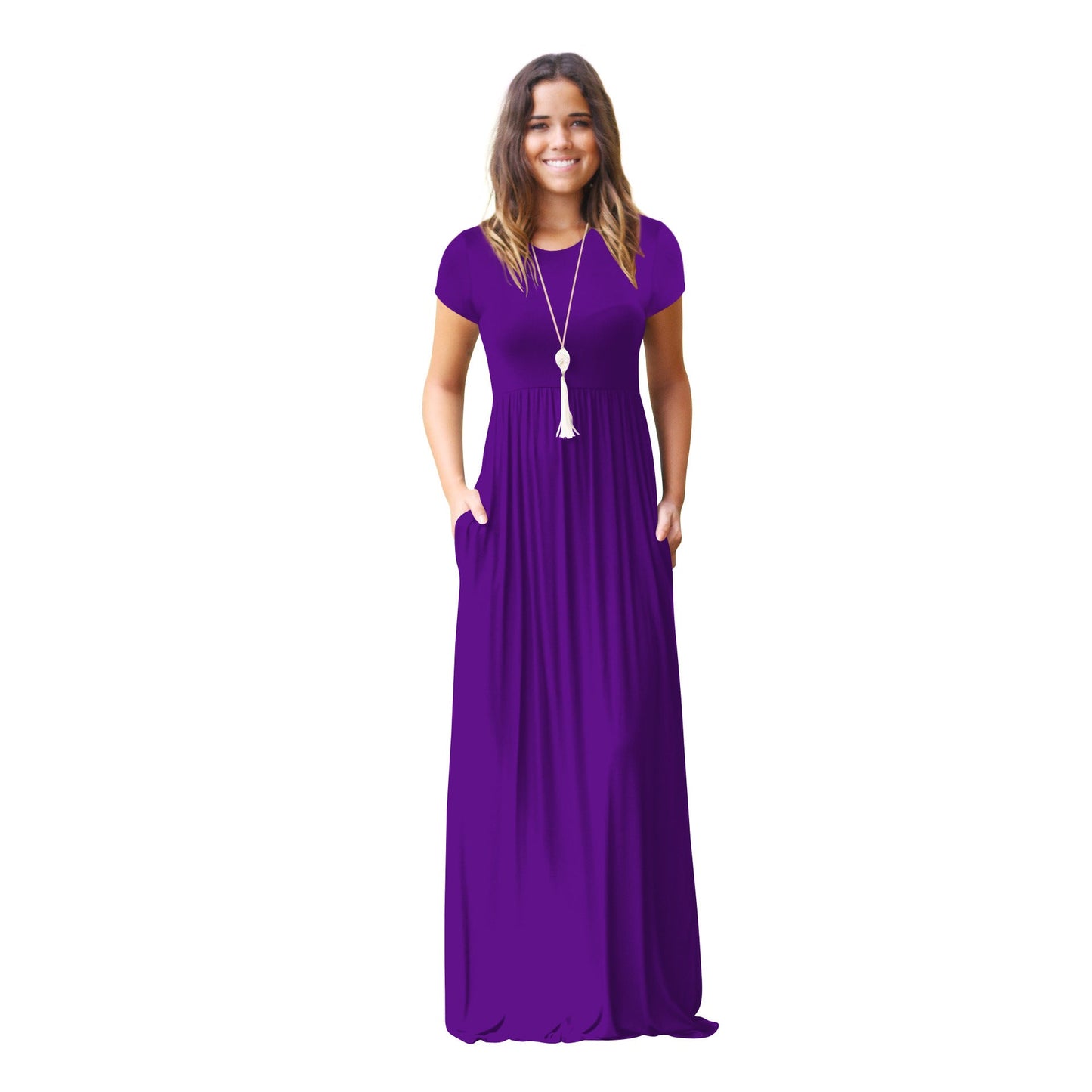 Women's maxi dress with a loose fit and practical pockets Ivyshape