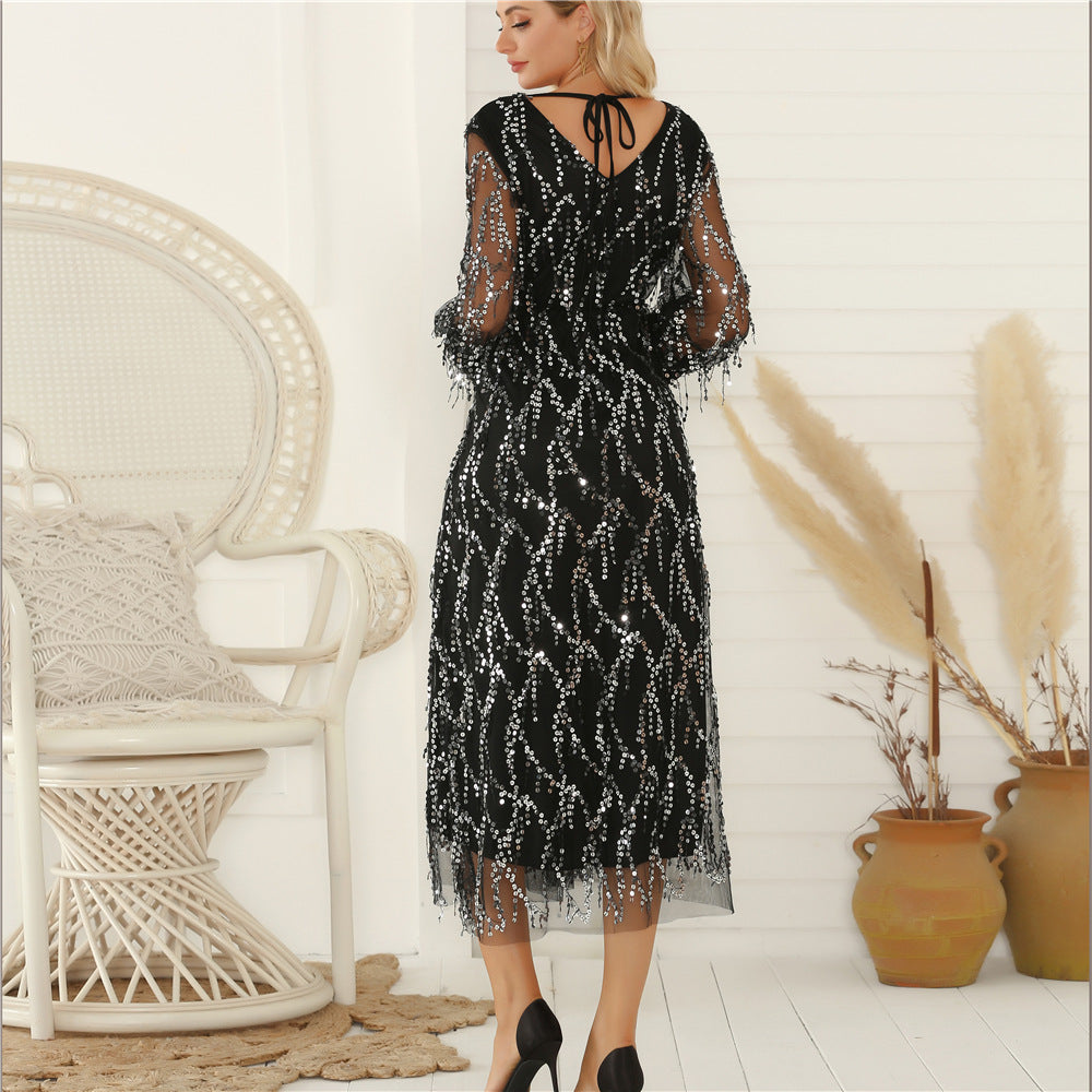 Women Sequin Maxi Dress Ivyshape