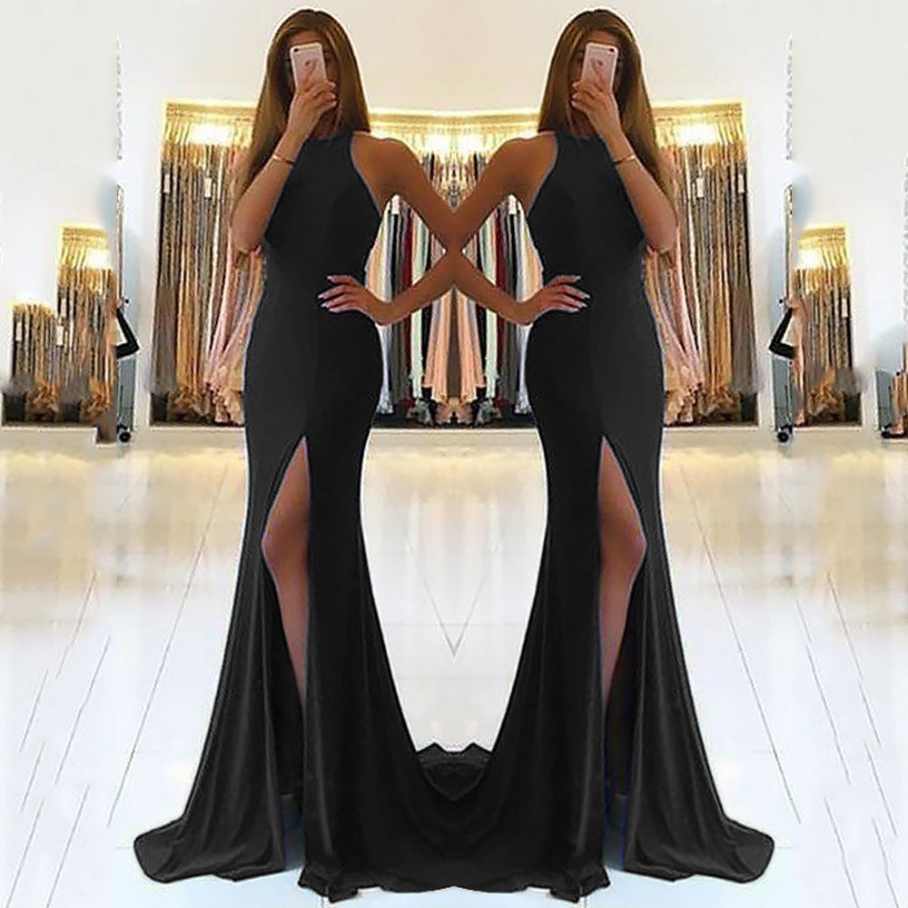 Women's Elegant High-Slit Evening Dress Ivyshape