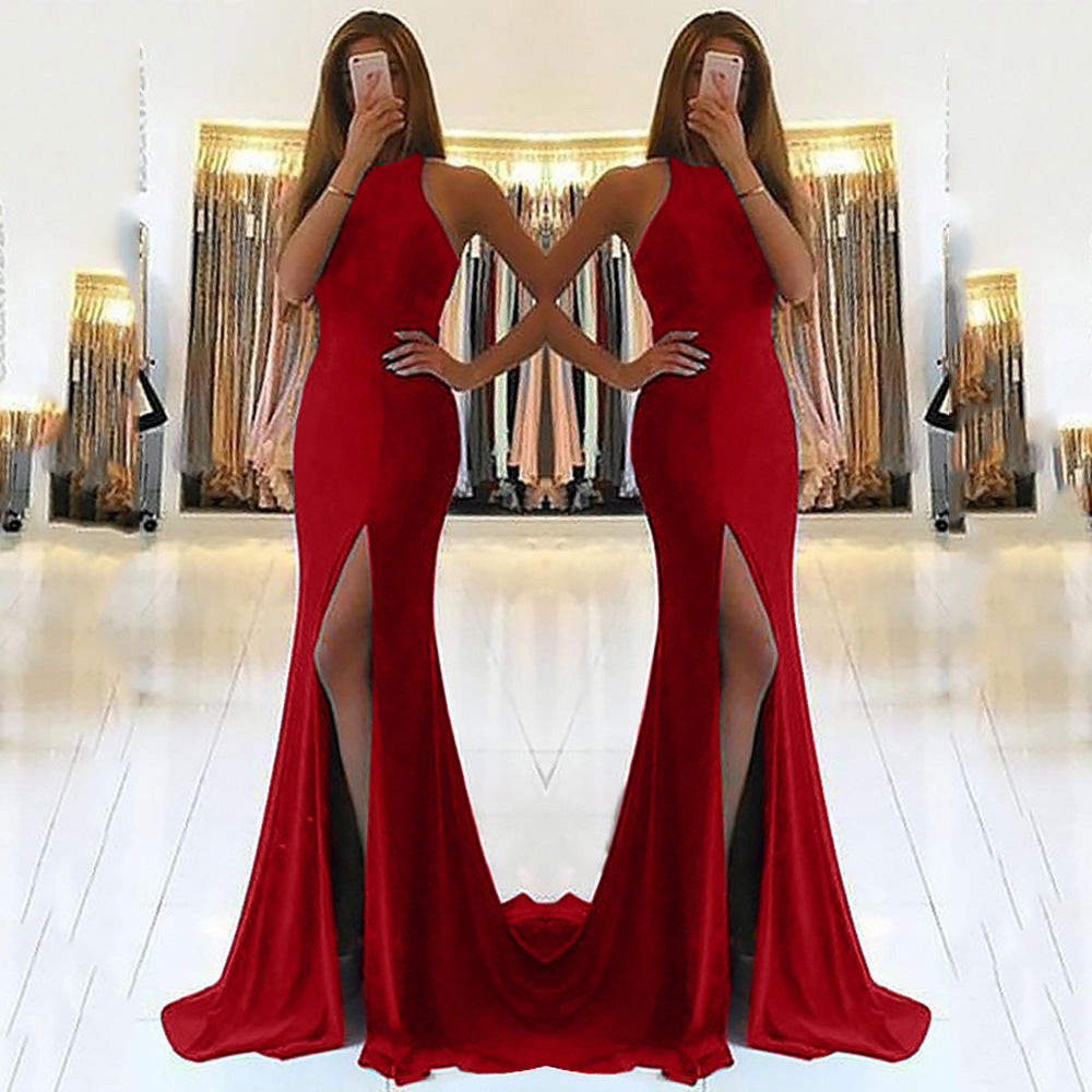 Women's Elegant High-Slit Evening Dress Ivyshape
