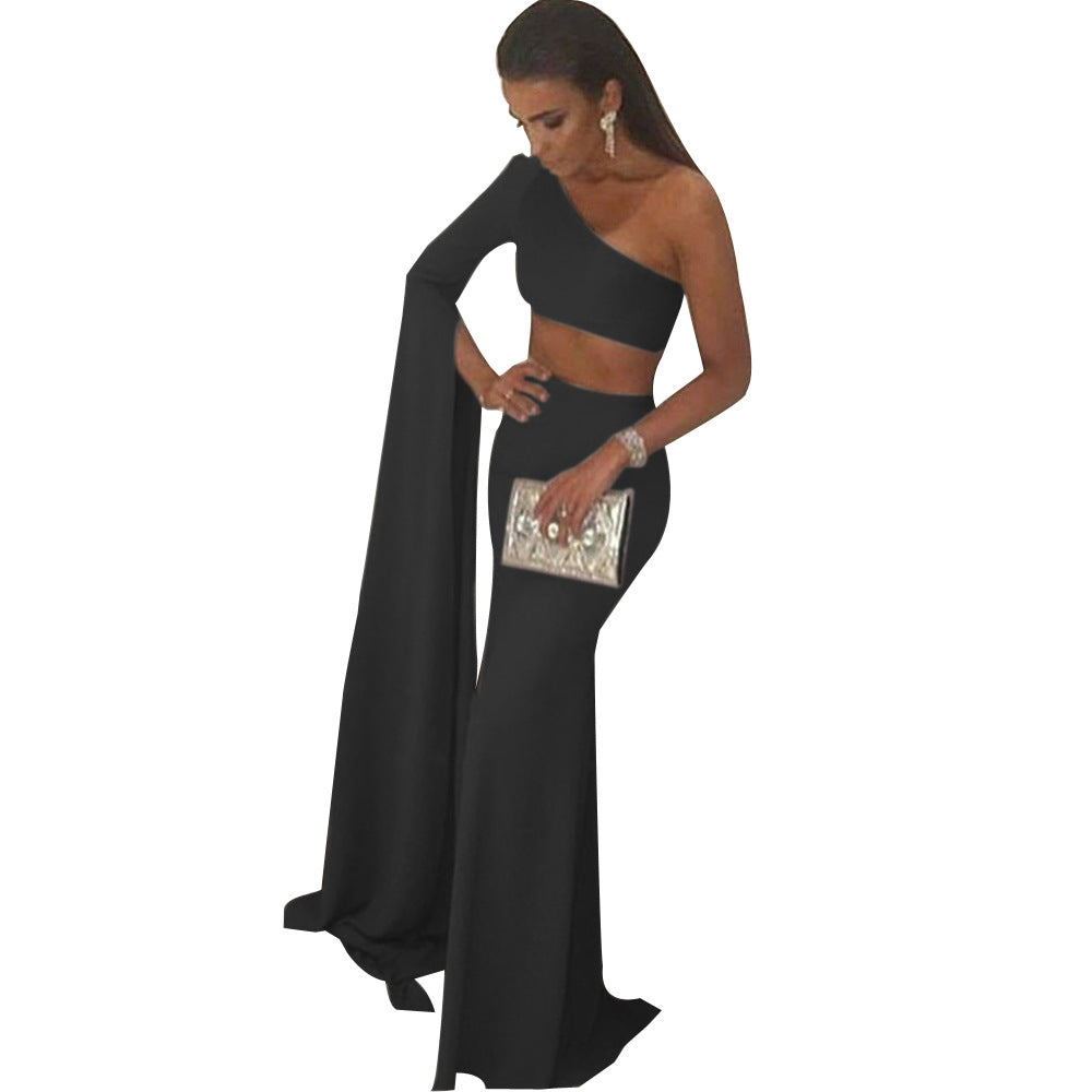 Women Asymmetric Two-Piece Evening Dress Ivyshape