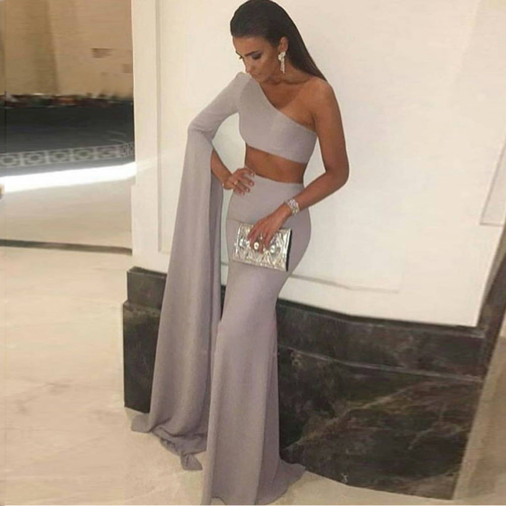 Women Asymmetric Two-Piece Evening Dress Ivyshape