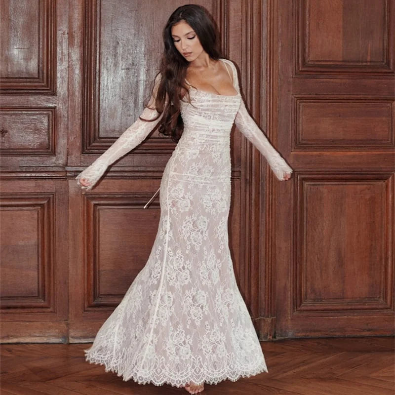 Lanelle™ | Romantic Lace Capelet Gown