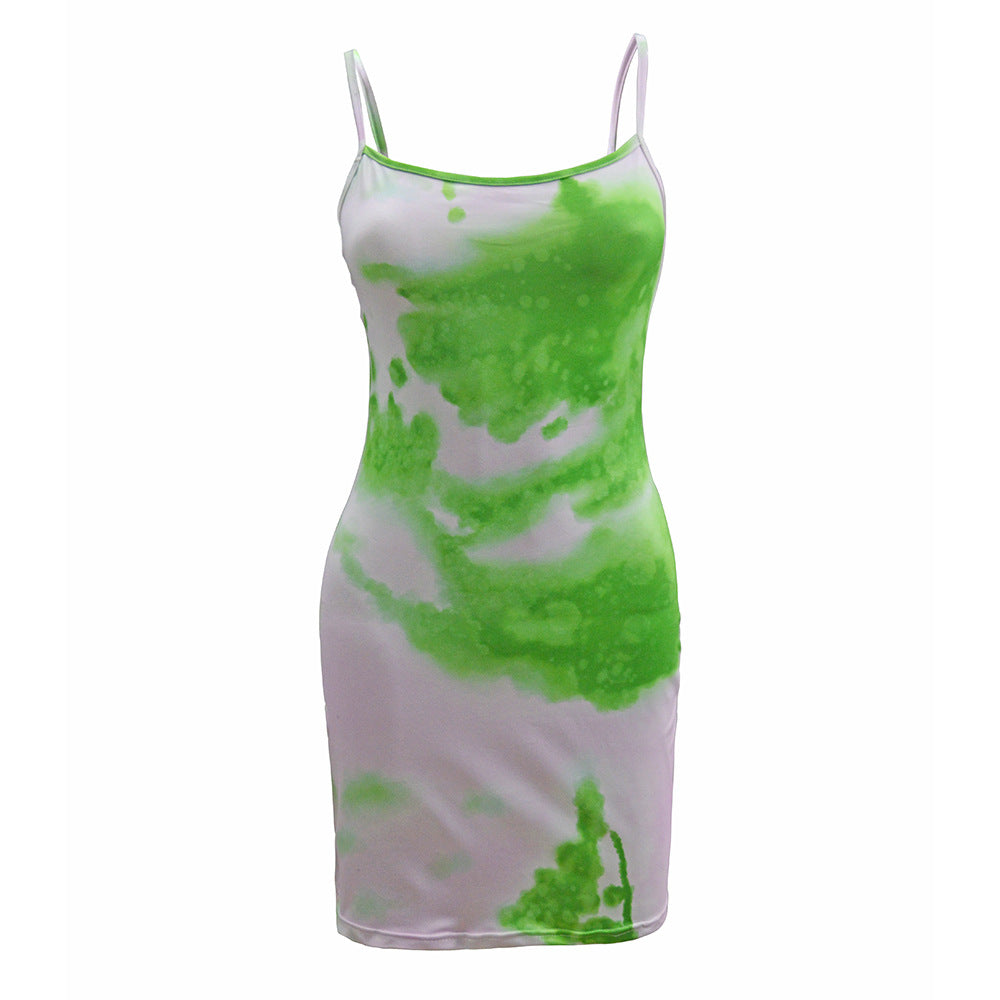 Women adjustable spaghetti strap mini dress Ivyshape