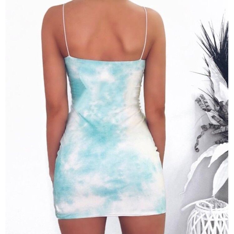 Women adjustable spaghetti strap mini dress Ivyshape