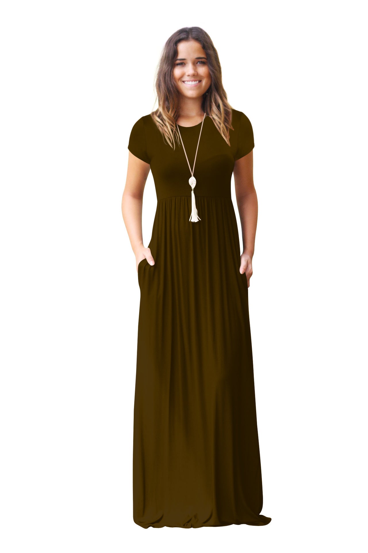 Women's maxi dress with a loose fit and practical pockets Ivyshape