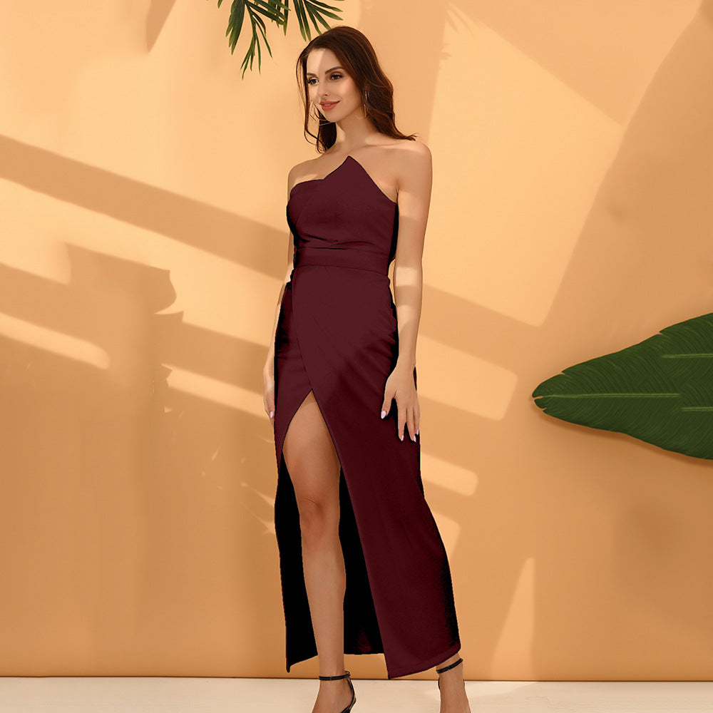 Women Elegant Asymmetric Maxi Dress Ivyshape