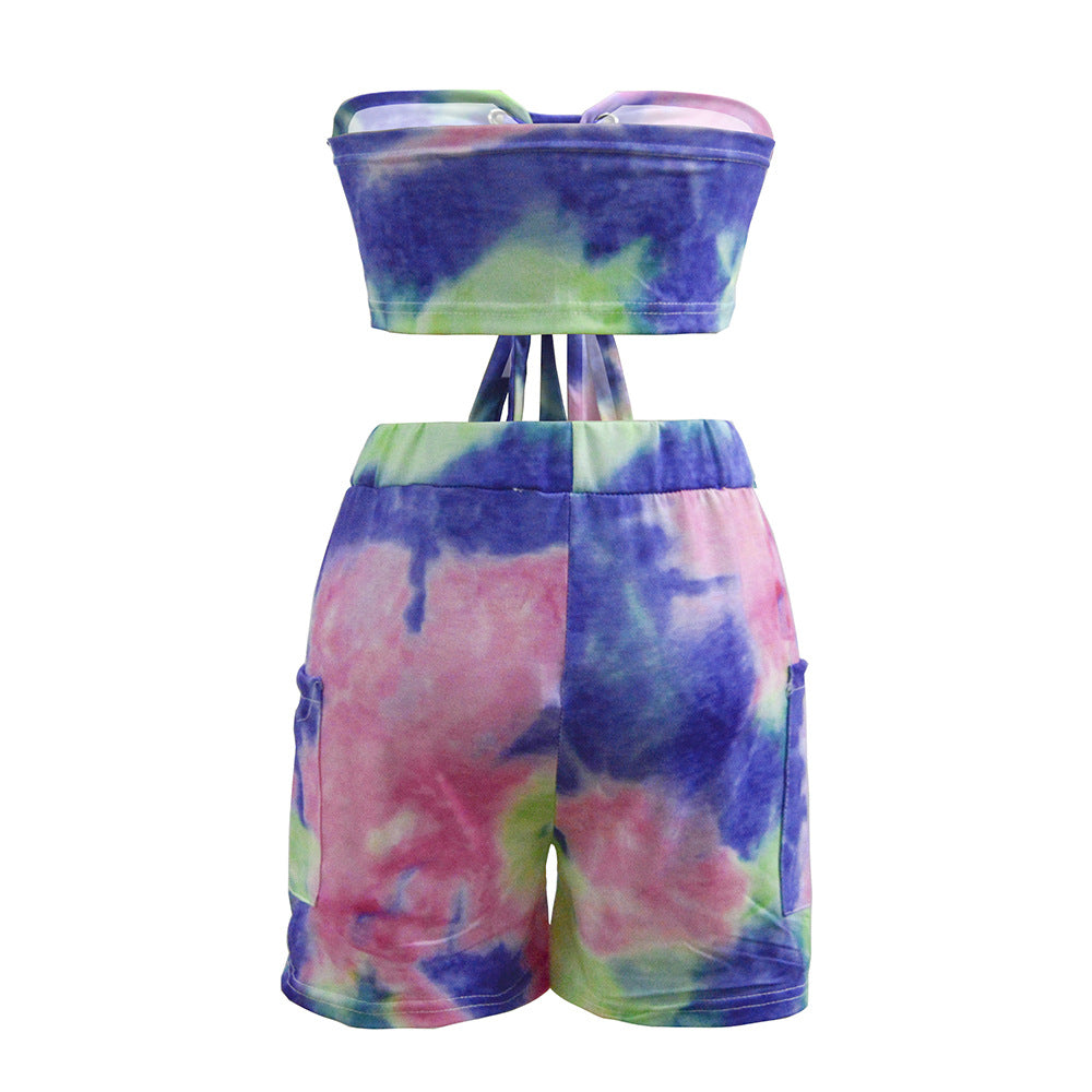 Women Tie-Front Crop Top and Mini Shorts Set Ivyshape