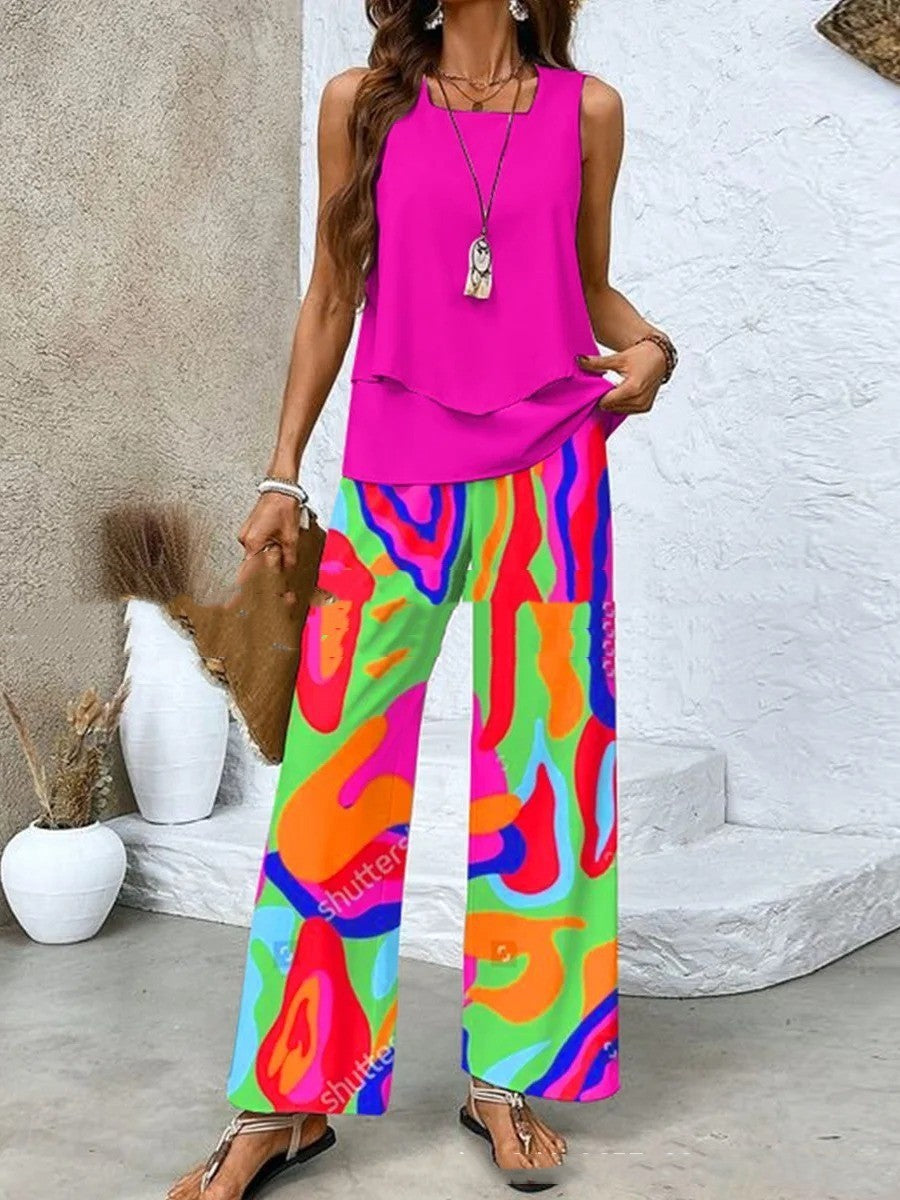 Lina - Two-piece handleless set with floral print