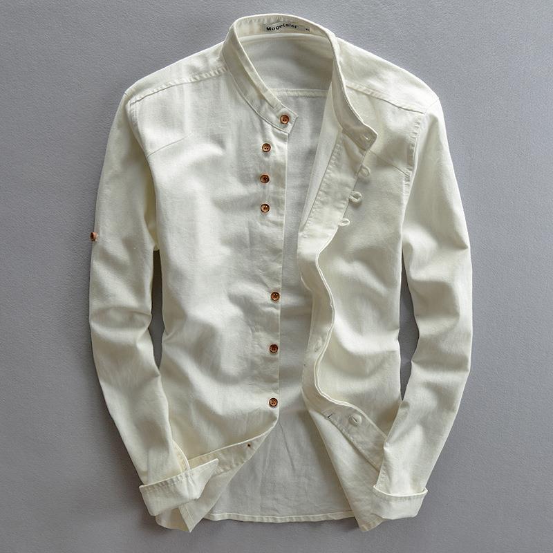 Thaddius | Camicia casual da uomo in stile cinese retrò con collo alto