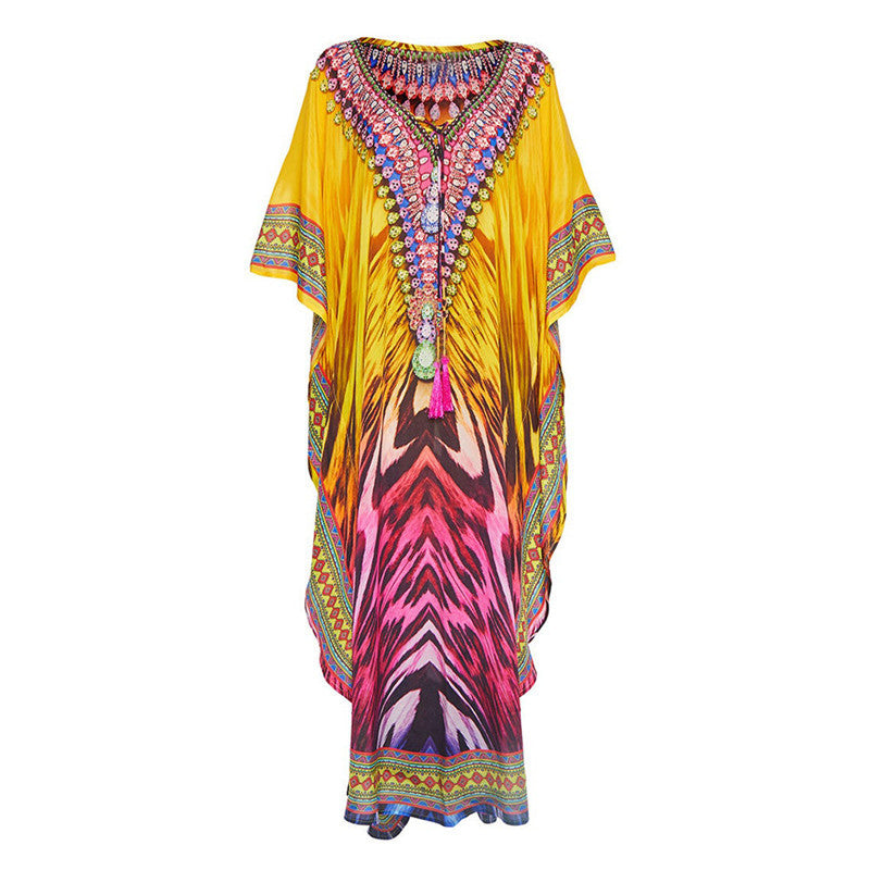 Women Beach Dress with Eye-Catching Pattern Ivyshape