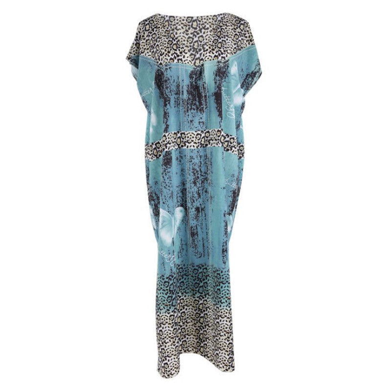 Women's maxi dress with elegant animal print and casual cut Ivyshape