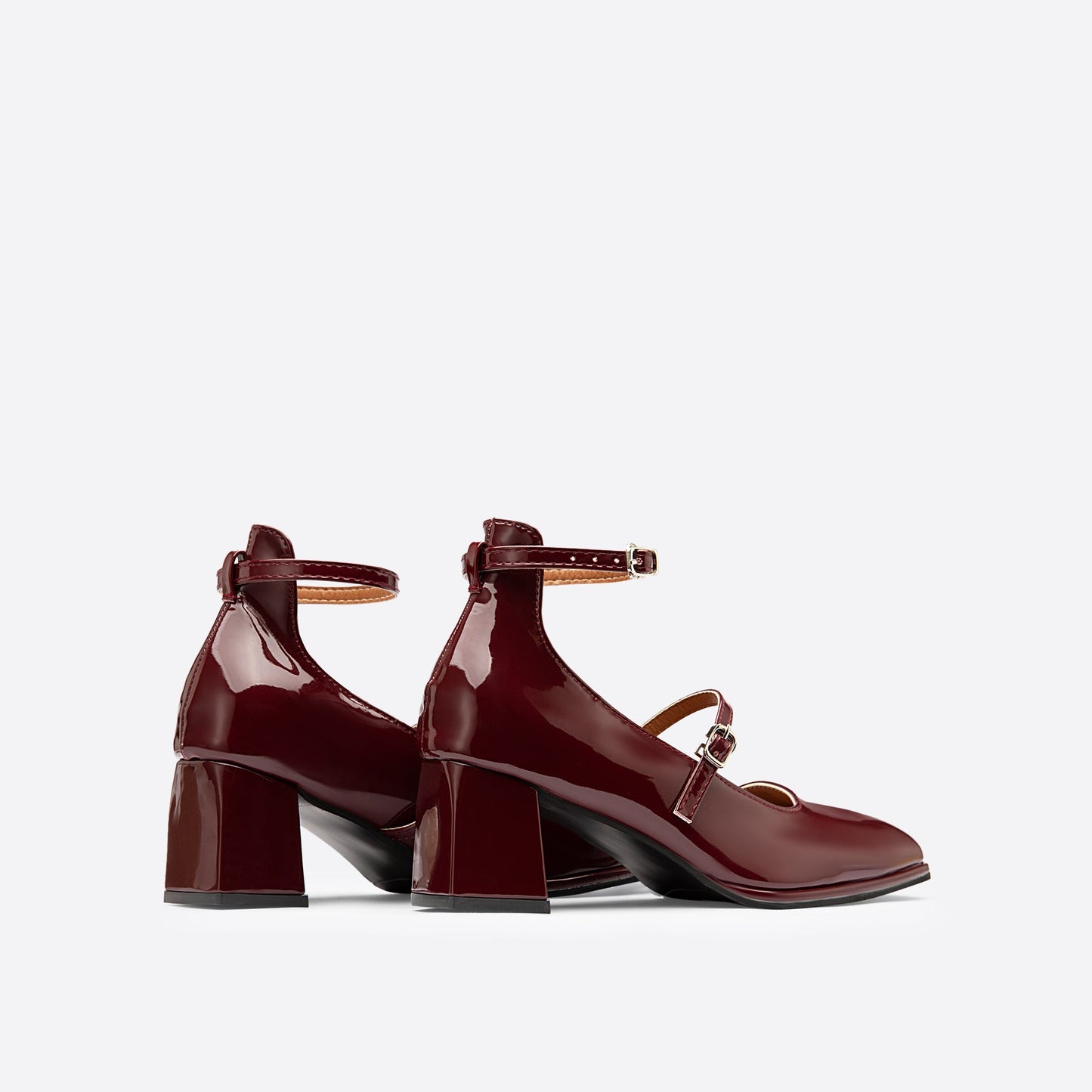 Verlisse™ | Double Strap Patent Block Heels