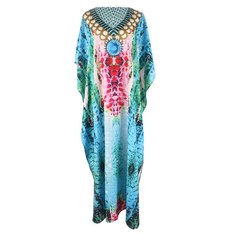Women's Kaftan with shimmering snake pattern and high-quality embroidery Ivyshape