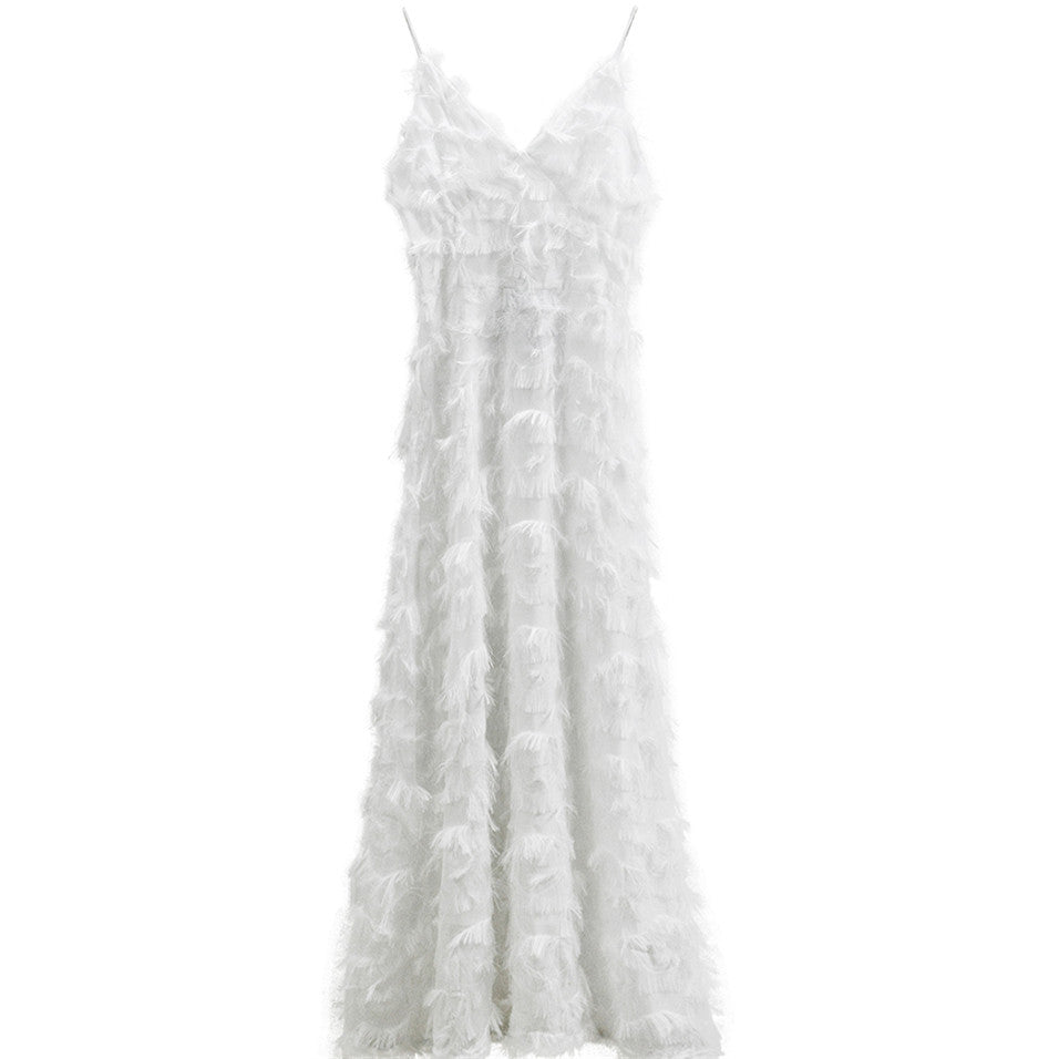 Women's Feather Maxi Dress Ivyshape
