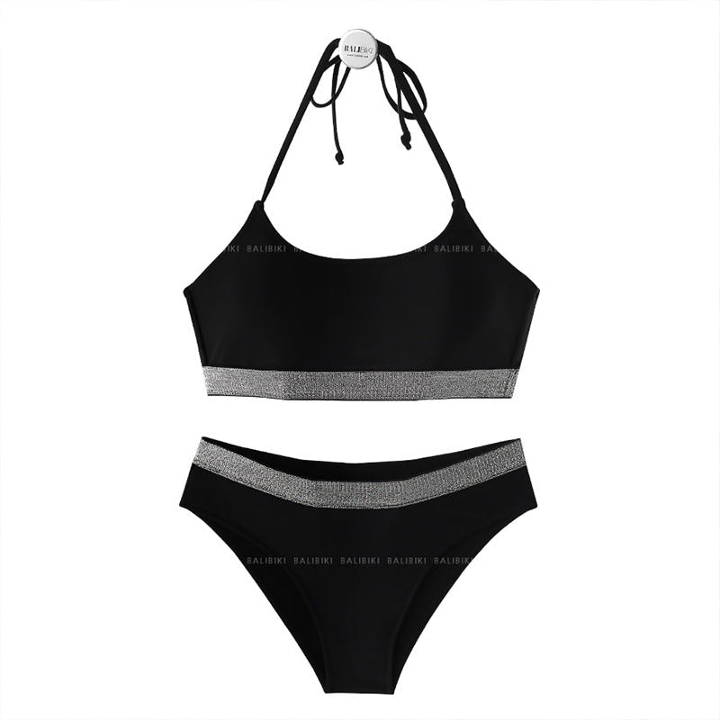 Women's triangle bikini with shimmering waistband and fashionable cut Ivyshape