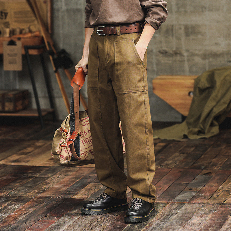 Antonio | pantaloni cargo casual da uomo in stile retrò verde militare