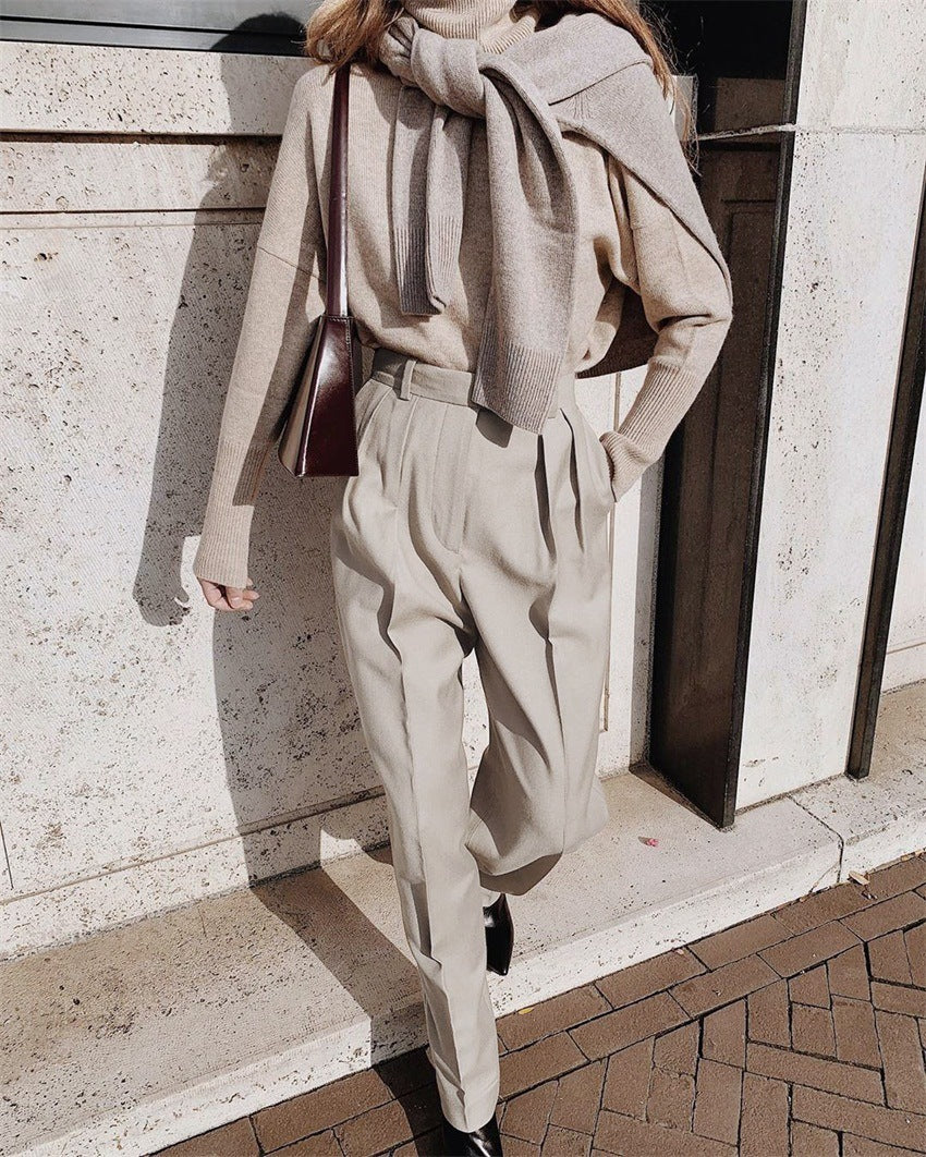 Cristina | Pantaloni classici ed eleganti a gamba dritta con vestibilità ampia