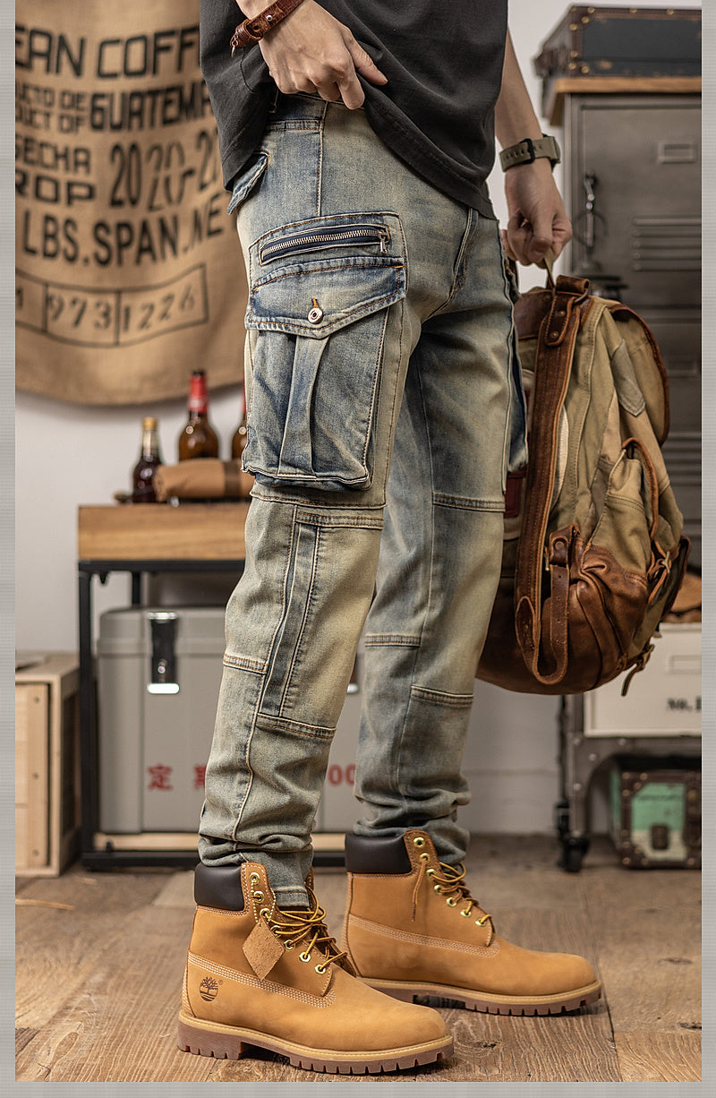 Matthew - Pantaloni cargo in denim vintage