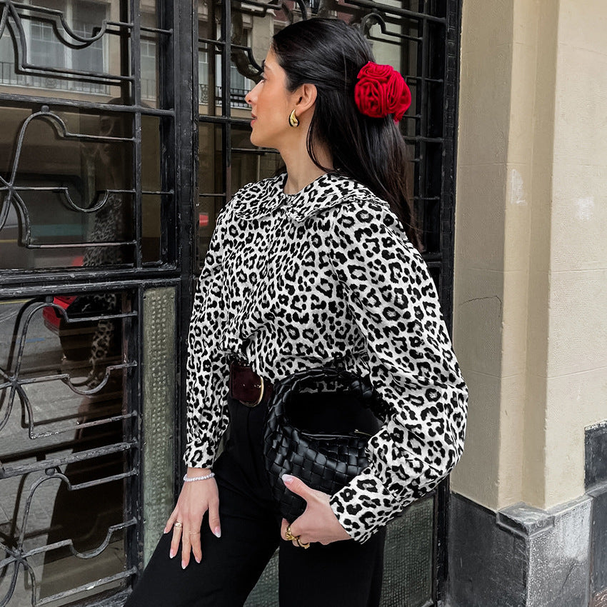 Clara - Blusa con estampado de leopardo