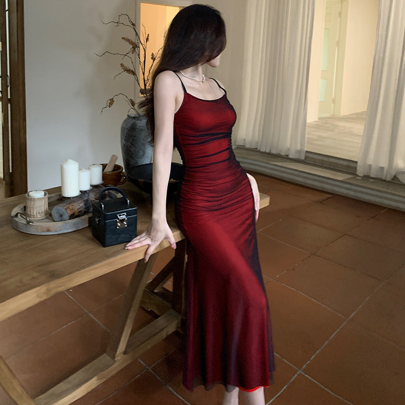 Ruby - Elegant red midi party dress