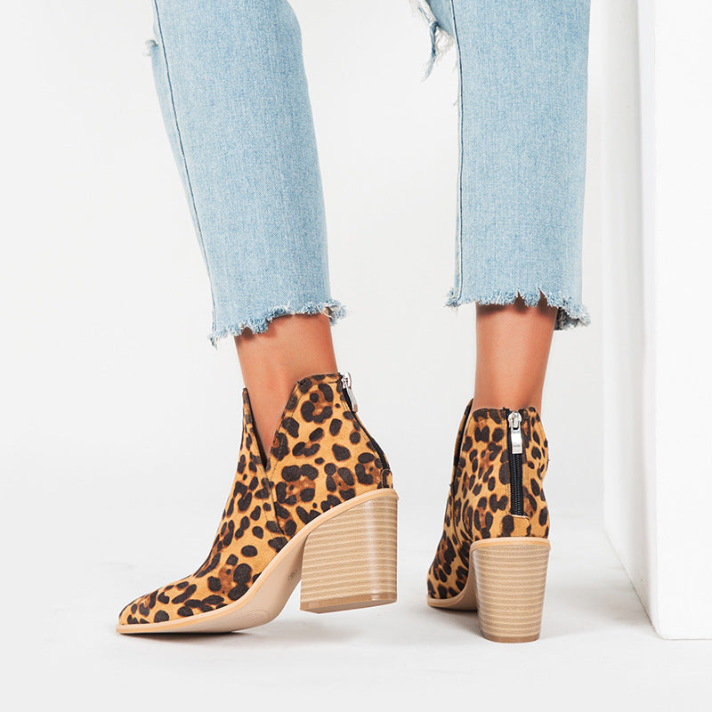 Valeria - Ankle boots with heels and animal print