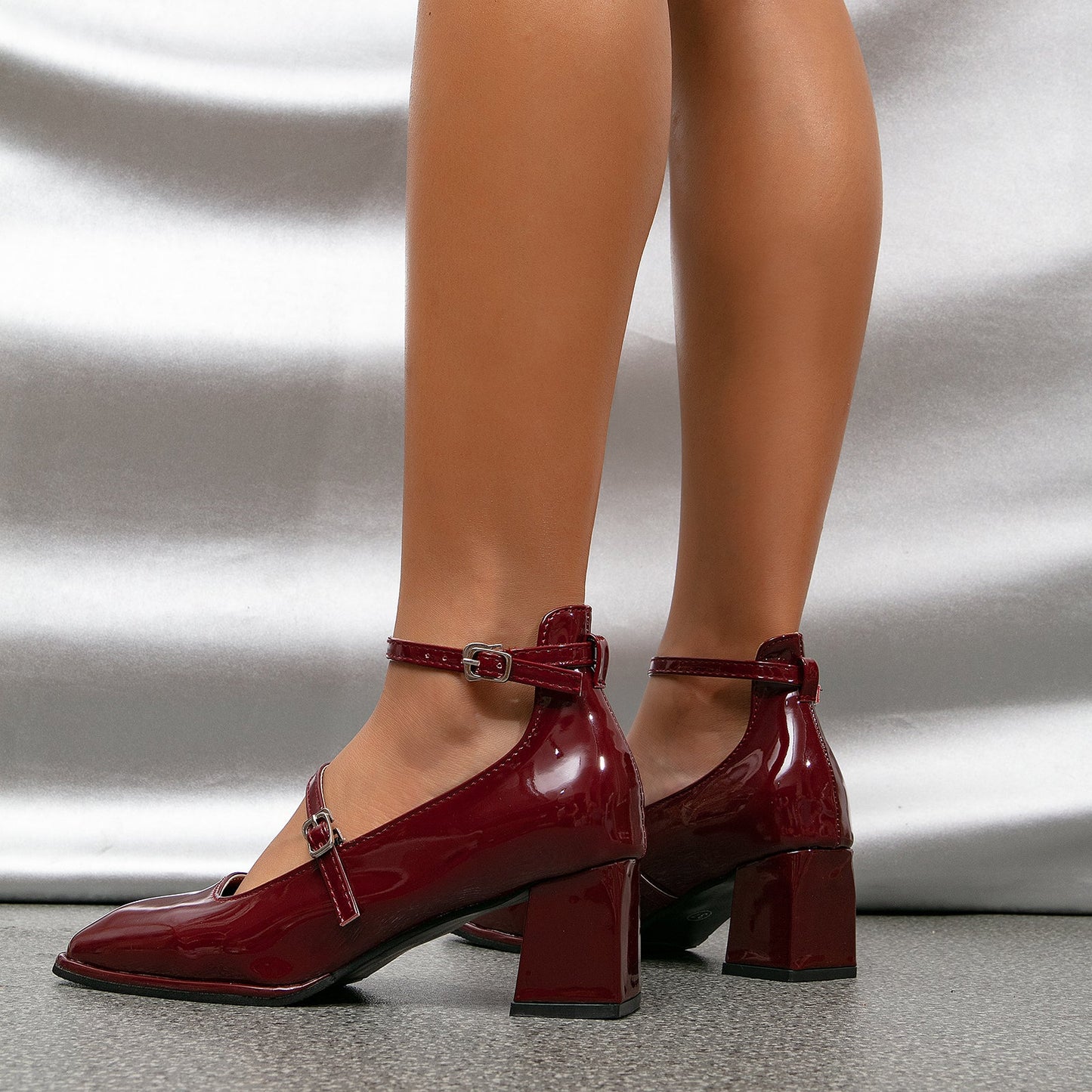 Verlisse™ | Double Strap Patent Block Heels