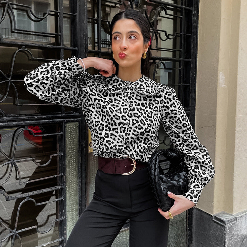 Clara - Blusa con estampado de leopardo