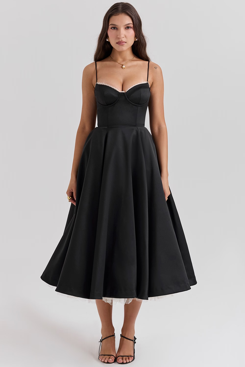 Celestia™ | Royal Satin Midi Dress