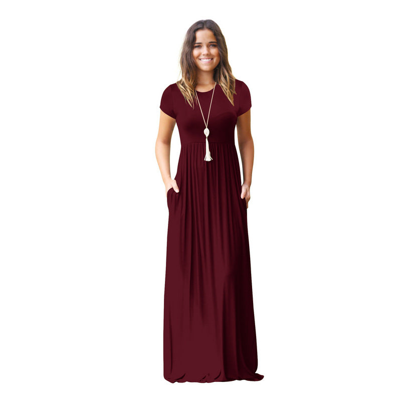 Women's maxi dress with a loose fit and practical pockets Ivyshape