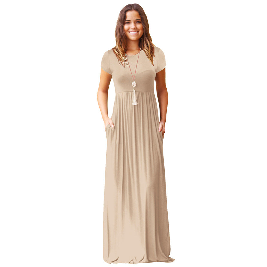 Women's maxi dress with a loose fit and practical pockets Ivyshape