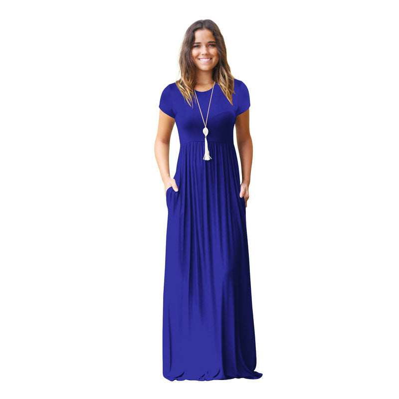 Women's maxi dress with a loose fit and practical pockets Ivyshape