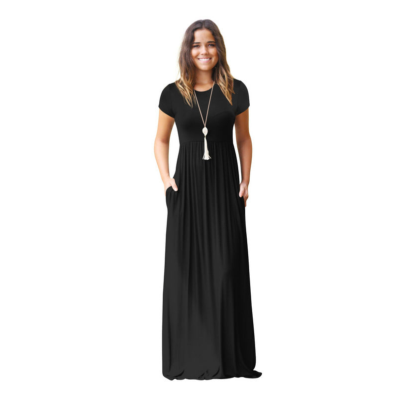 Women's maxi dress with a loose fit and practical pockets Ivyshape